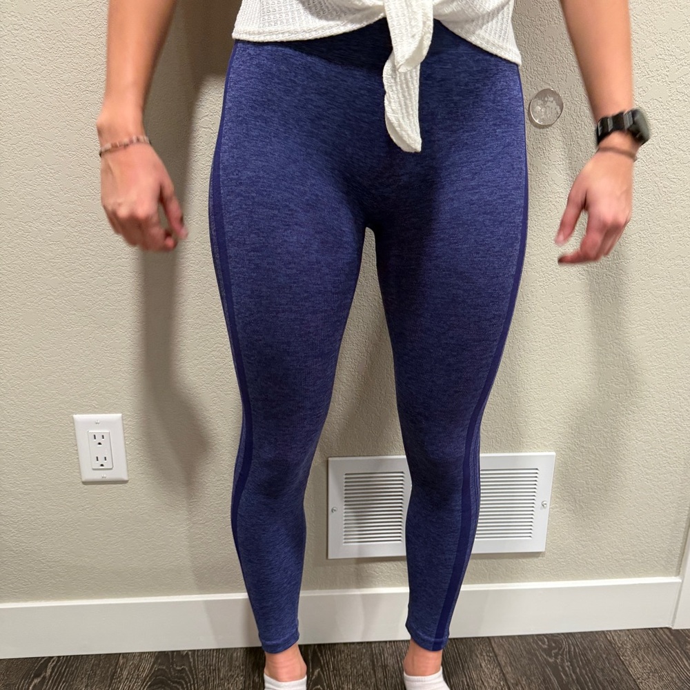 SPANX Heathered Navy Blue Leggings